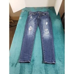 Lucky Brand Blue Distressed Boyfriend Jeans
